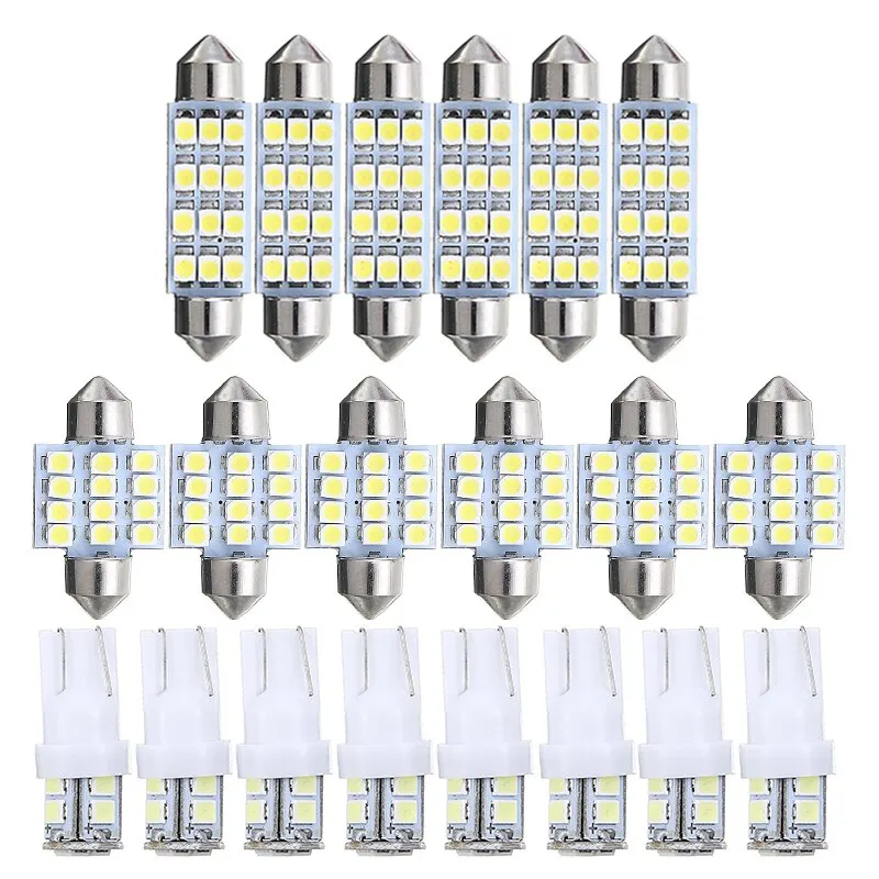 

20pcs T10/31mm/42mm Festoon Auto LED Interior Light Kit White 6000K Map Dome Reading License Plate Lamp Bulbs