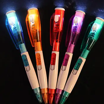 

1Pieces/Cute creative stationery new LED flashlight multi - purpose ball - point pen Can Print LOGO