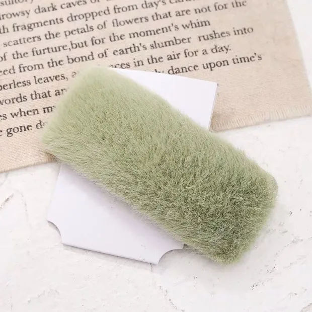 1PC Green Новое поступление, меховые резинки для волос из искусственного меха, эластичные резинки для волос, шерстяные круглые милые кольцевые канаты для волос для девочек, зимние теплые резинки для волос, coleteros - Цвет: 1PC Green