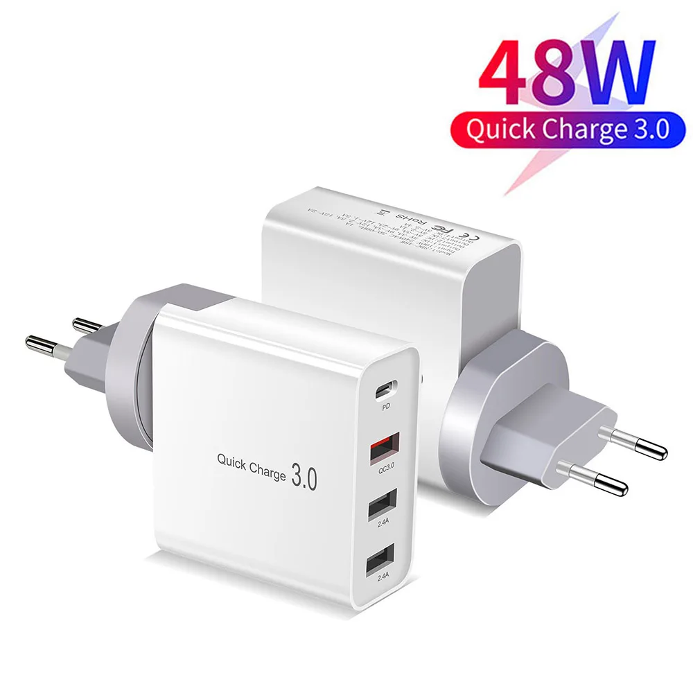 65w fast charger 48W Quick Charger PD Charger For iPhone 13 12 Huawei Samsung Xiaomi Tablet Fast Wall Charger QC 4.0 3.0 US EU UK AU Plug Adapter 5v 1a usb