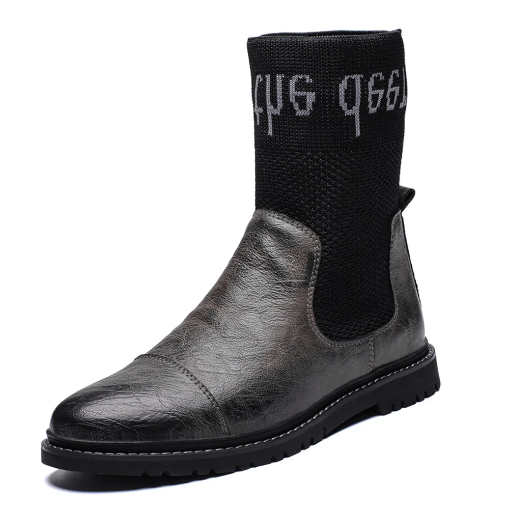 

Men's Leather Boot Boots Chelsea Boots Large Size 45 46 Yards 47 Winter New Style