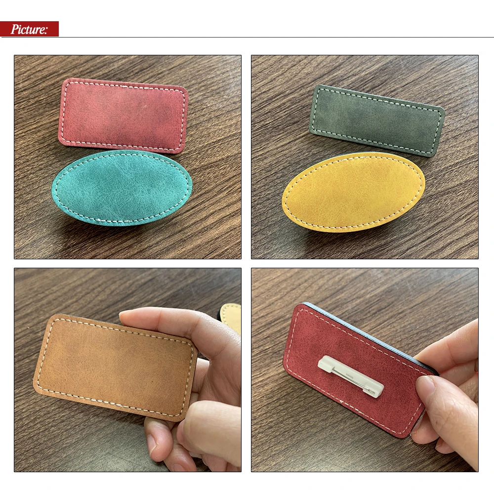 Sublimação em Branco de Alta Couro do Plutônio Transferência de Calor Novo Emblema Lote Qualidade Crachá Nome Tags Impressão Tag Faça Você Mesmo Consumíveis 20 Pçs - 3 High Quality Computador e Escritório