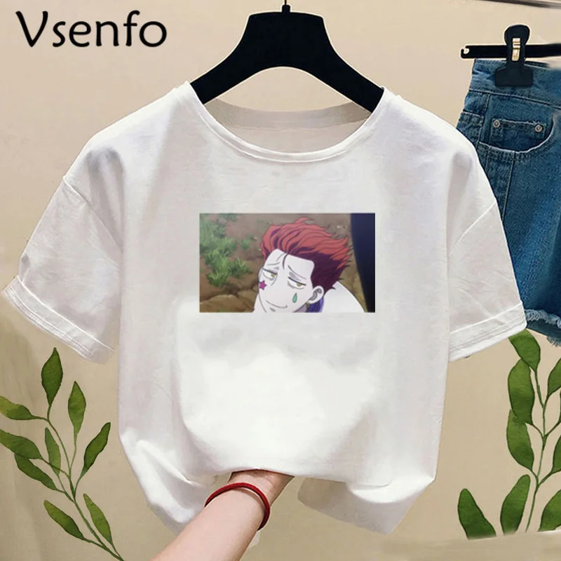 Janpanese Anime Sisso Hisoka T-shirt Women Casual Cartoon T-shirts Female Girls Camiseta Mujer Summer White Tee Shirt Plus Size