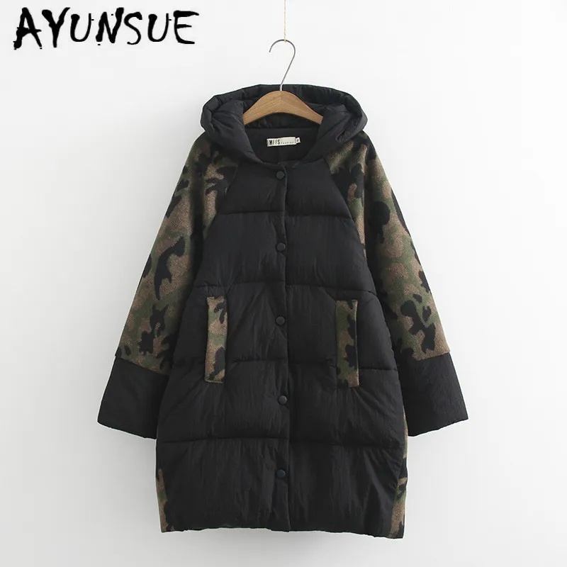 

AYUNSUE Winter Coat Women Korean Warm Parka Women Jacket Hooded Jacket Women Plus Size Abrigos Mujer Invierno 2019 128043 YY1276