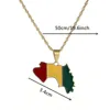 Stainless Steel Guinea Map & Flag Pendant Necklaces for Women Men Jewelry Map Of Guinea Necklaces Guinee 2
