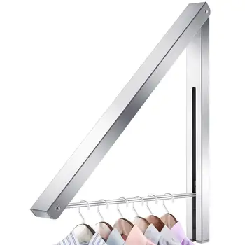 

Aluminum Wall Mount Adjustable Clothes Hanger Rack Bracket For Laundry Organization Closet Storage System