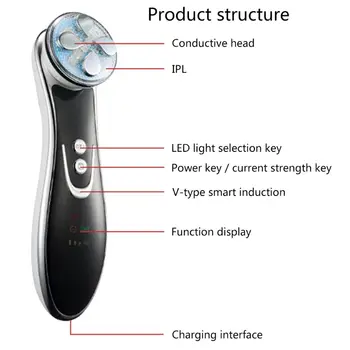 

Face Massager High frequency Colorful Lights Therapy Remove Wrinkle Smooth Lift Skin Face Beauty Massaging Tool