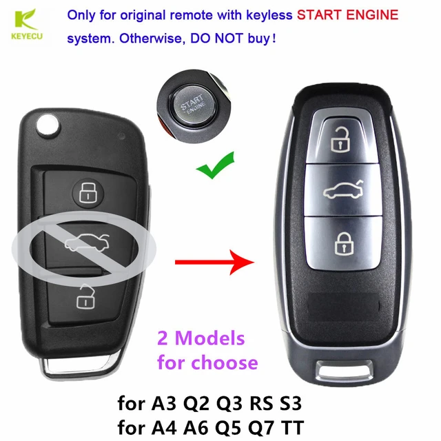 Carcasa Llave Audi A3 A4 A5 A6 A8 Q5 Q7 Tt S. 3 Botones – KeyMaker