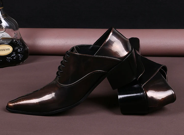 skin Bronze color bright personality trend ball wedding point tie belt gentleman handmade men's shoes | Обувь
