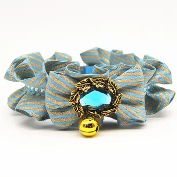 

Dog Collar Adjustable Lace Cloth Material Camouflage Bow Collar Bell Decoration For Medium Small Dogs Collar Necklace 5 Colors