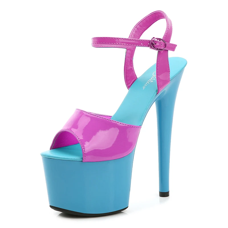 Stripper Heels Women Shoes Summer Platform High Heels Sandals Thin-heeled 17cm Mixed Colors Sexy Waterproof Wedding shoe