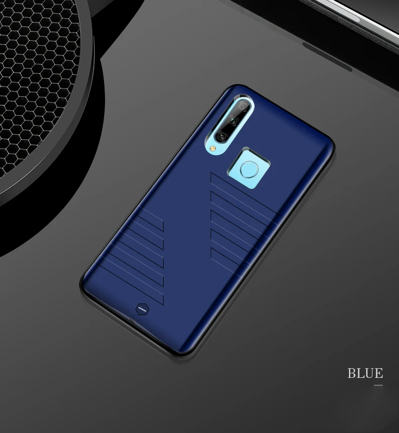 Силиконовый противоударный чехол для huawei Y9 Prime, зарядное устройство для huawei P Smart Z, внешний аккумулятор, зарядка, задняя крышка - Цвет: Синий