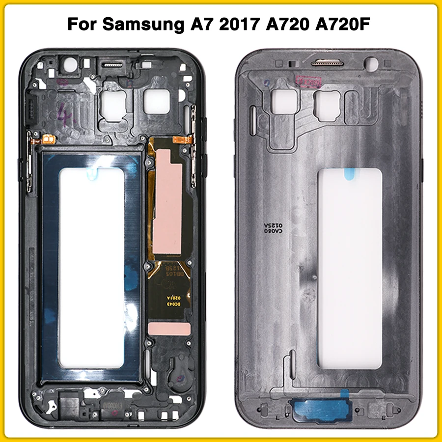 Новый чехол A720 с полным покрытием корпуса для Samsung A7 2017 A720F средняя рамка + задняя