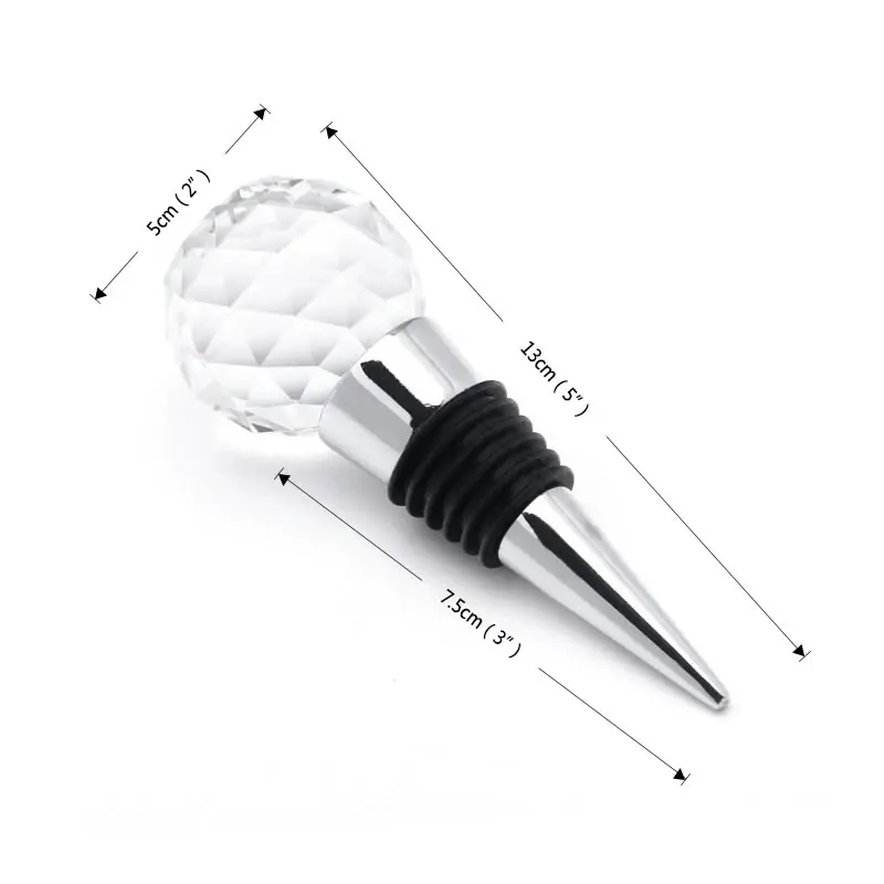 OBR Crystal Ball Wine Stopper Leakproof Cone Wine Corks Diamond Shaped Seal Bottle Stopper Champagne Wine Stopper Barware Tools