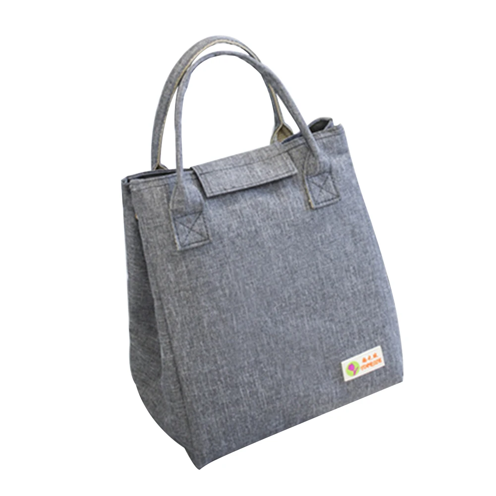 Light Grey Офисный Теплоизоляционный водонепроницаемый многоразовый школьный контейнер для еды сумка-тоут в полоску большая емкость сумка для пикника из ткани Оксфорд сумка для обеда - Цвет: Light Grey