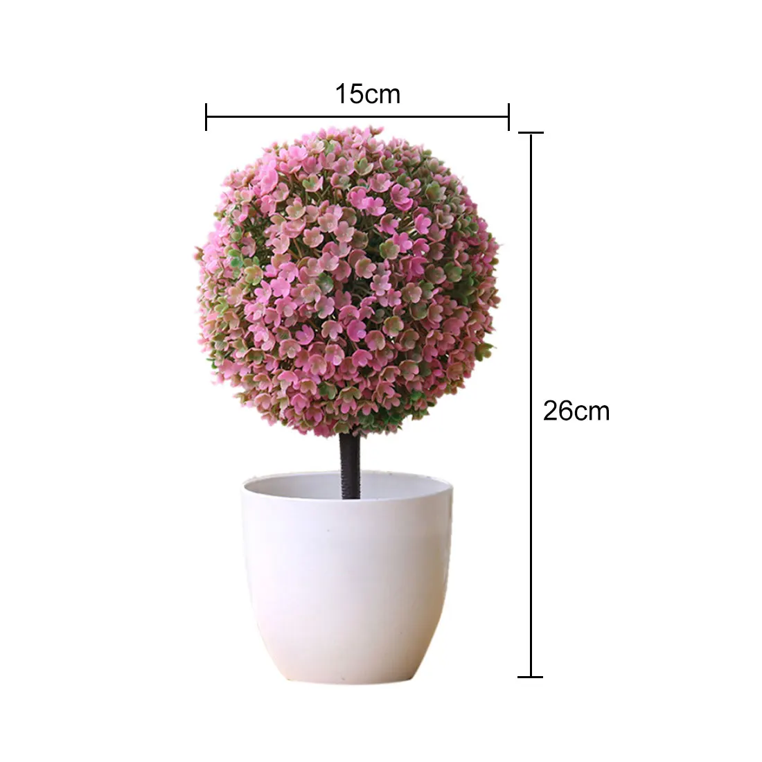 Ball Style Pink 29 стилей Маленькие искусственные растения бонсай дерево горшок растения поддельные цветы украшения в горшках для украшения дома отель сад Декор - Color: Ball Style Pink