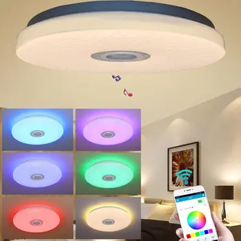 

Music Led Ceiling Light Lamp Round Music with Bluetooth Dimmable Color Changing Light Smart 36W/60W APP Daily Lighting Modern AC