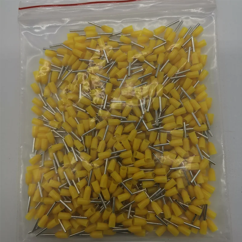 yellow 500PCS 500 шт нейлоновый трубчатый терминал холодного отжима игловидный Европейский трубчатый нос ve 0,5 мм 2, 5 мм 2, 5 мм 2, 6 мм² - Цвет: yellow 500PCS