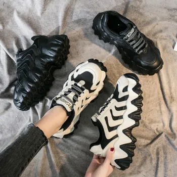 

Winter Clear Platform Sneakers Women Breathable Mesh Chunky Shoes Women Vulcanize Shoes Feminino Flats I4-07