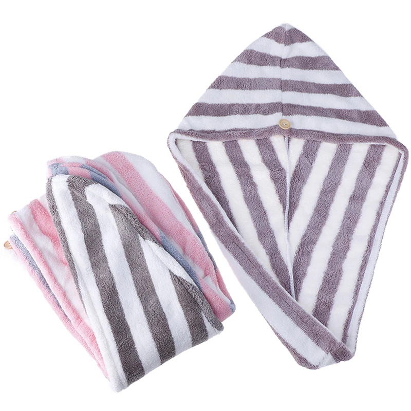 1 Pcs Mrosaa Magic Microfiber Bathing Quick Dry Hair Cap Turban Wrap Towel Hat Bathroom Cute Long Hair Hair-drying Shower Caps