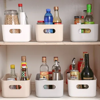 

Plastic Storage Basket Bathroom Office Desktop Sundries Toy Storage Container Box Home Kitchen Organizer Best Selling