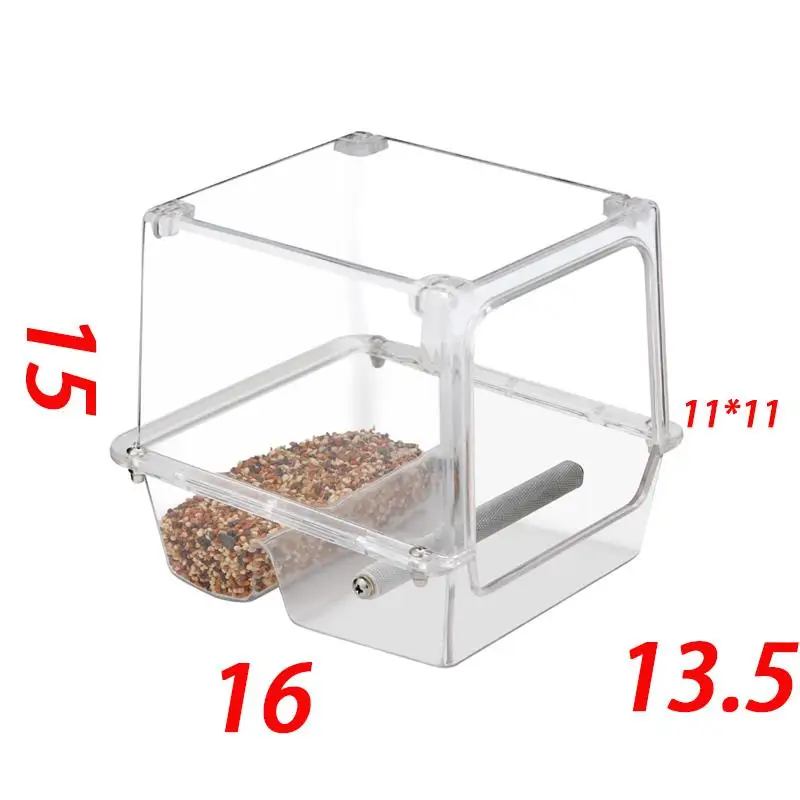 Acrylic Automatic Pet Birds Parrot Feeder Birds Feeding Box Birds