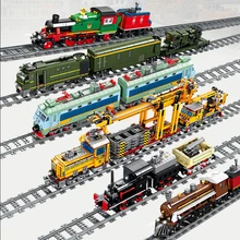 KAZI High-Tech Creator City Train Station Rail Tracks Power Function Building Blocks Bricks DIY kid Toys Children gifts