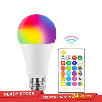 

E27 Bluetooth RGB LED Bulb Lamp E14 LED Lamp With IR Remote Control Light Bulb Indoor Home Decor Smart IC Lighting Lamp