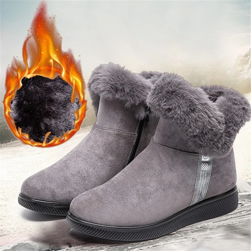 Зимние ботинки; коллекция года; женская зимняя обувь на молнии; теплая плюшевая обувь для холодной зимы; модные брендовые женские ботинки; ботильоны; Botas - Цвет: 11