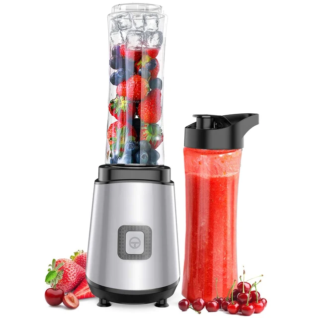 Homgeek Portable Blender for Shakes and Smoothies 400W Juice Maker with 2 Tritan Travel Bottles Portable Mini Blender black
