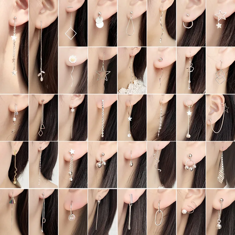 

Todorova 31 Styles Korean Fashion Geometric Ear Line Drop Dangle Earrings for Women Wedding Bride Jewelry Pendientes Gift
