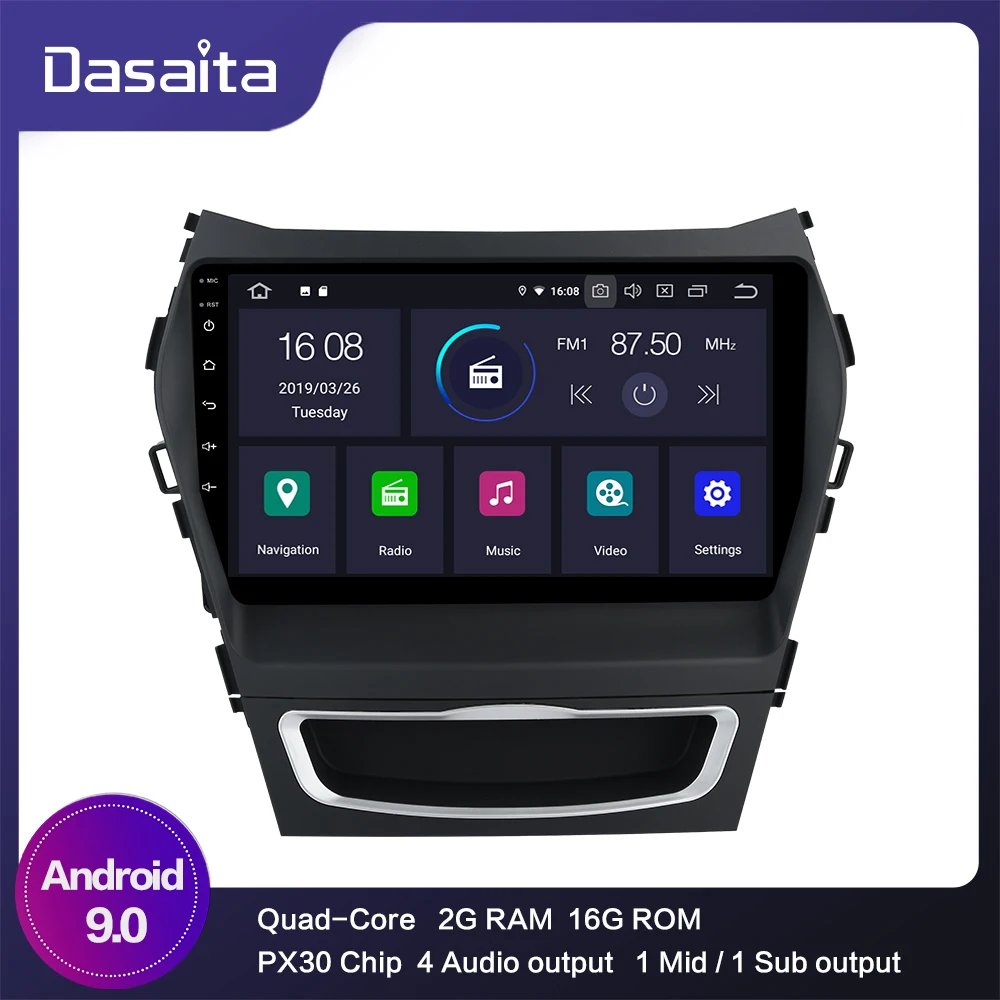 Android 9.0 Car 1 din Stereo for Hyundai Santa Fe IX45 2013 2014 2015 Radio Bluetooth 9&quot IPS Multi Touch Screen | Автомобили и