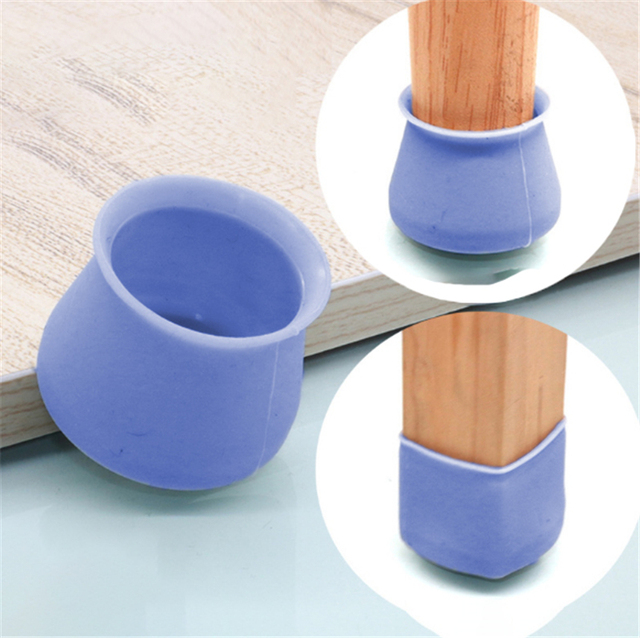 PCs PVC Round Chair Socks Furniture Table Chair Leg Floor Feet Cap Cover Silicone Protector Living Room Bedroom 4x3cm