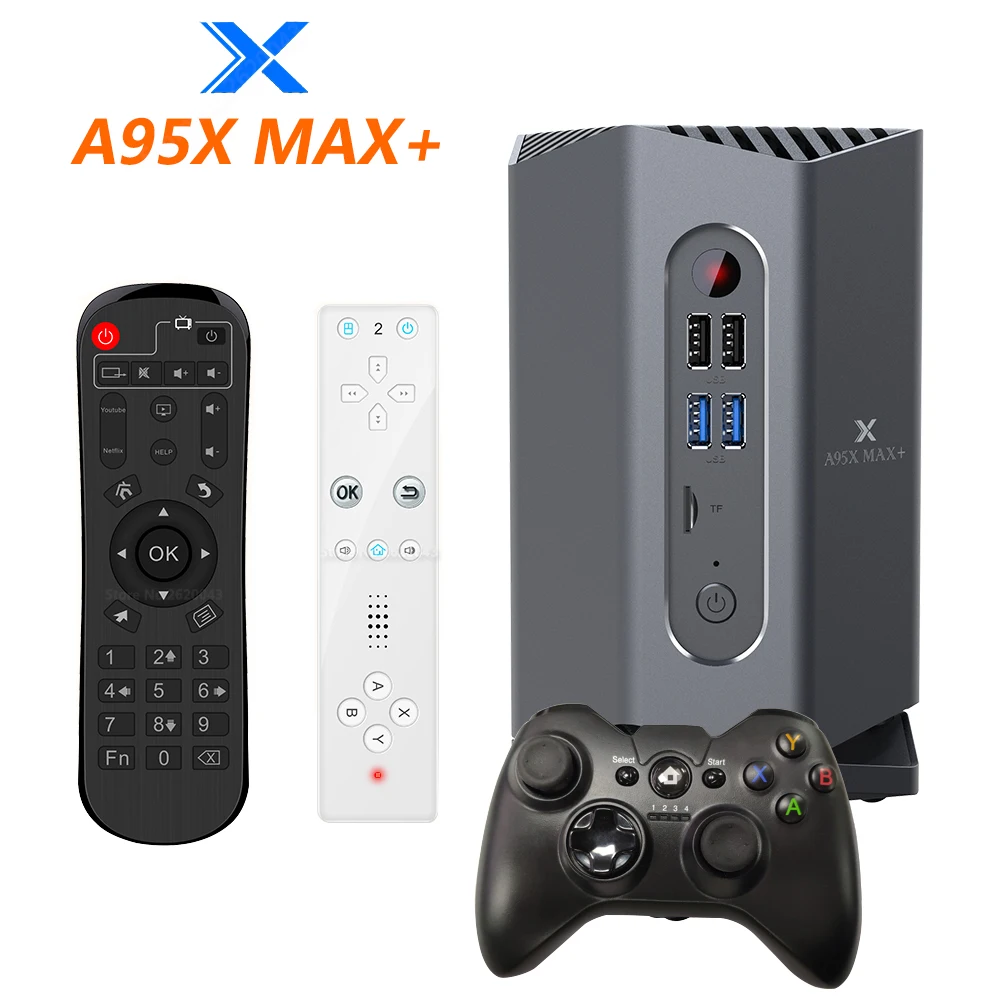 A95X MAX PLUS A95X MAX PLUS Amlogic S922X Smart Android 9,0 ТВ-приставка 4 Гб ОЗУ 64 Гб ПЗУ Игровая приставка с Bluetooth геймпадом пульт дистанционного управления с датчиком движения - Цвет: A95X MAX PLUS