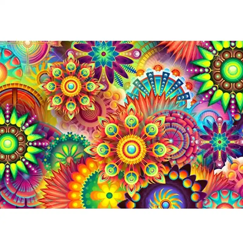 5d round shaped diamond painting by number kits, rhinestone