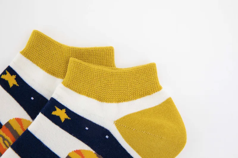 New Space Alien Planet Universe Cartoon Cotton Skate Cool Casual Socks Women Men Astronaut Funny Boat Short Happy Ankle Socks