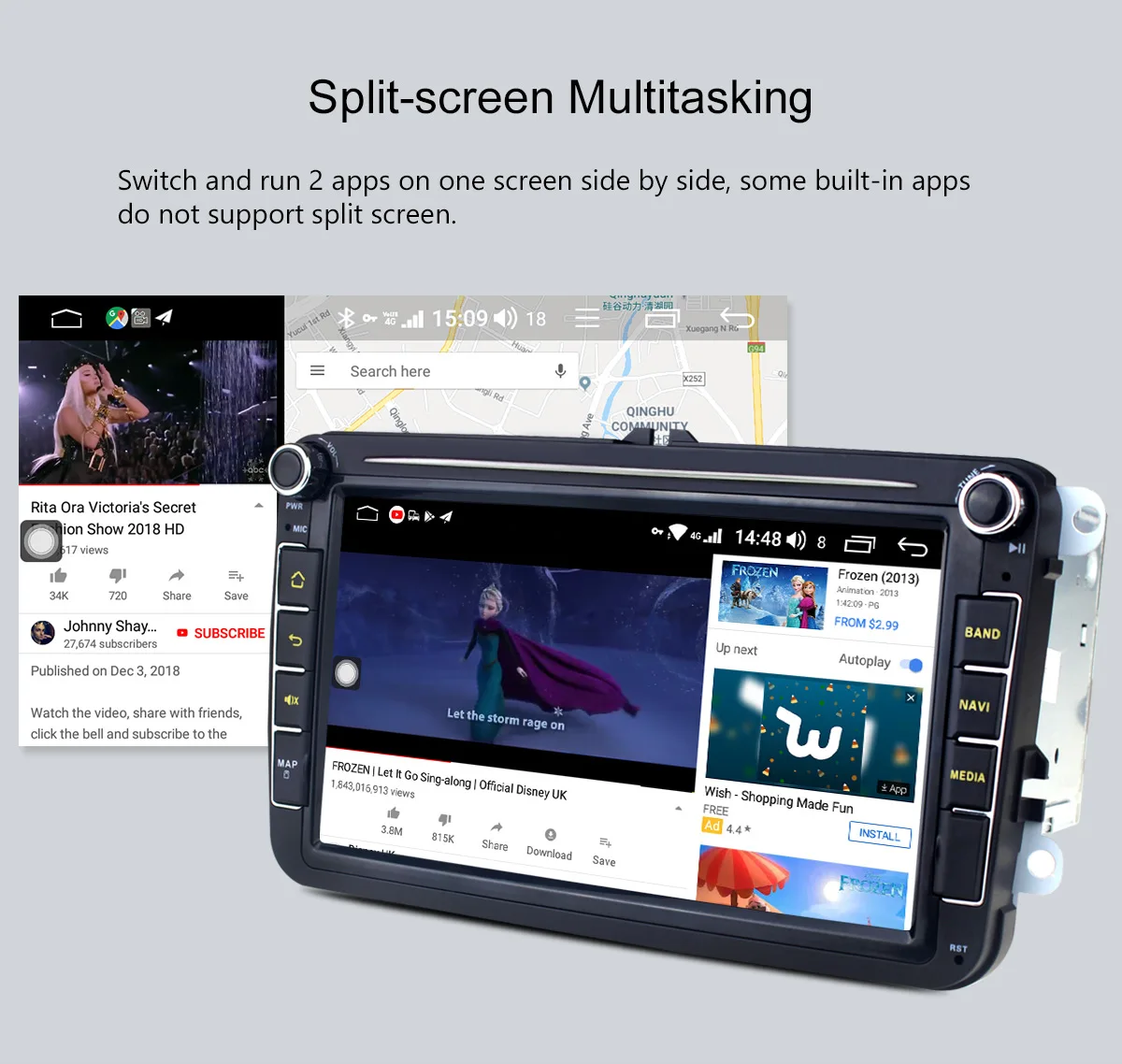 Последние " двойной 2 din android автомобильный gps головное устройство для VW/Seat/Leon 2009+/Octivia/Rapid/Golf радио 64 г/32 г мультимедиа wifi spdif