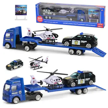 

Car Model Kit 1: 64 Trailer Toy Trailer Trucks Toy Alloy Engineering Trailer Loader Truck Model Car Toys Set For Boys Kids Gifts