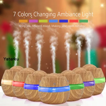 

Mini Air Humidifier Ultrasonic Usb Aroma Diffuser Wood Grain Led Night Light Electric Essential Oil Diffuser Aromatherapy#y#g40