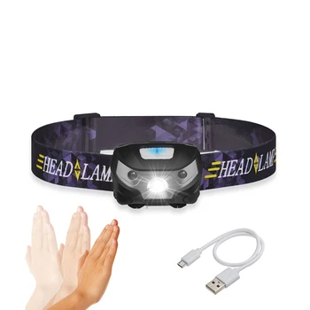 

Intelligent Sensor Headlights USB Charging T6 Glare Outdoor Waterproof Fishing Bait Lights LED Infrared Mini Headlights
