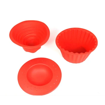 

3pcs Red Safe Flexible Silicone Heat Resistant Non-stick Baking Accessories Cooking Tools Reusable Multifuntion Cake Mold