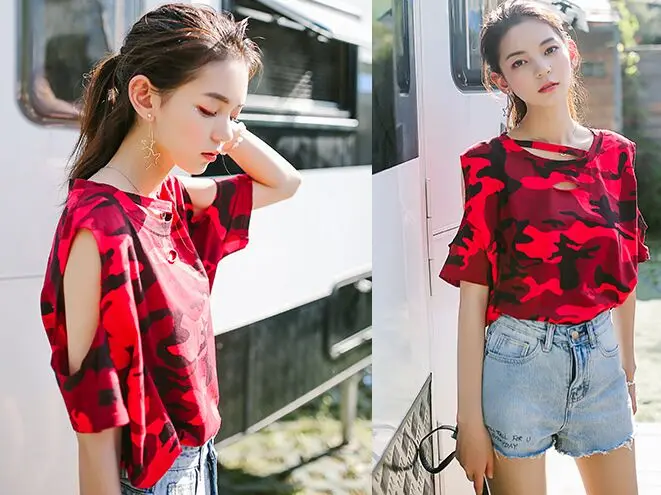 Camisetas Blusa Женская футболка летние военные камуфляжные футболки с круглым вырезом и короткими рукавами женские футболки тонкие Топы