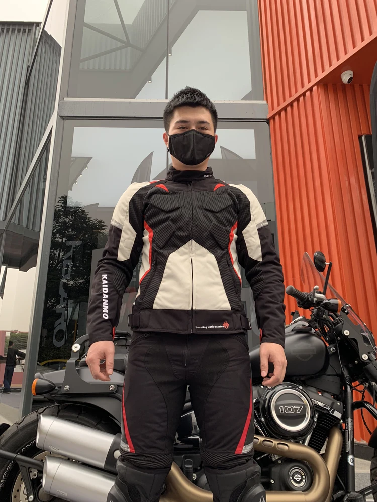 Summer motorcycle riding suit male heavy locomotive anti-fall mesh racing jackets knight cycling waterproof jackets 4 colors