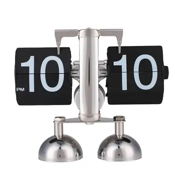 

Retro Scale Metal Modern Digital Auto Flip Dual Stand Home Desk Clock Decor