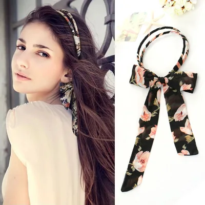 

New Promotions Printed Women's Elegant Fashionable Mori Women's Hair Clips Hand Wrapped Fabric Printed Ribbon Ribbon Hair Access