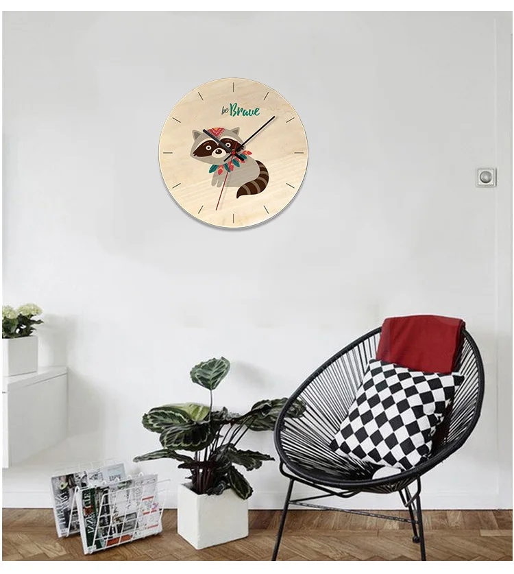 Amazon Hot Selling Product Wood Creative Wall Clock Home Cartoon Clock Living Room Wall Clock a Generation of Fat