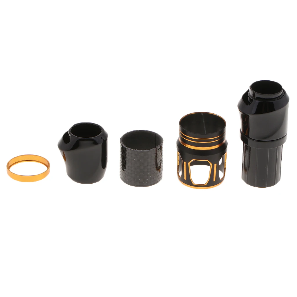 Fishing Reel Seat Set Aluminum Alloy Plastic Locking Nut Decorative Trim Ring Rod Repair Fishing Reel Seat Fishing Tools