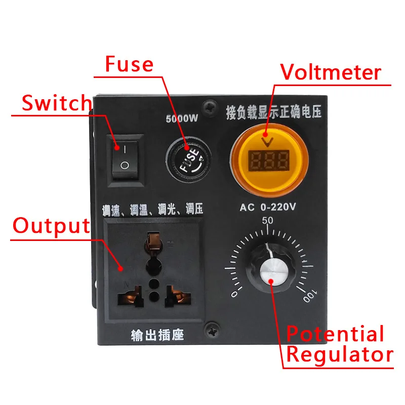 220V 5000W SCR Напряжение Давление регулятор двигателя Скорость Controllor регулирование температуры/Скорость регулирования/затемнения/Осветляющий