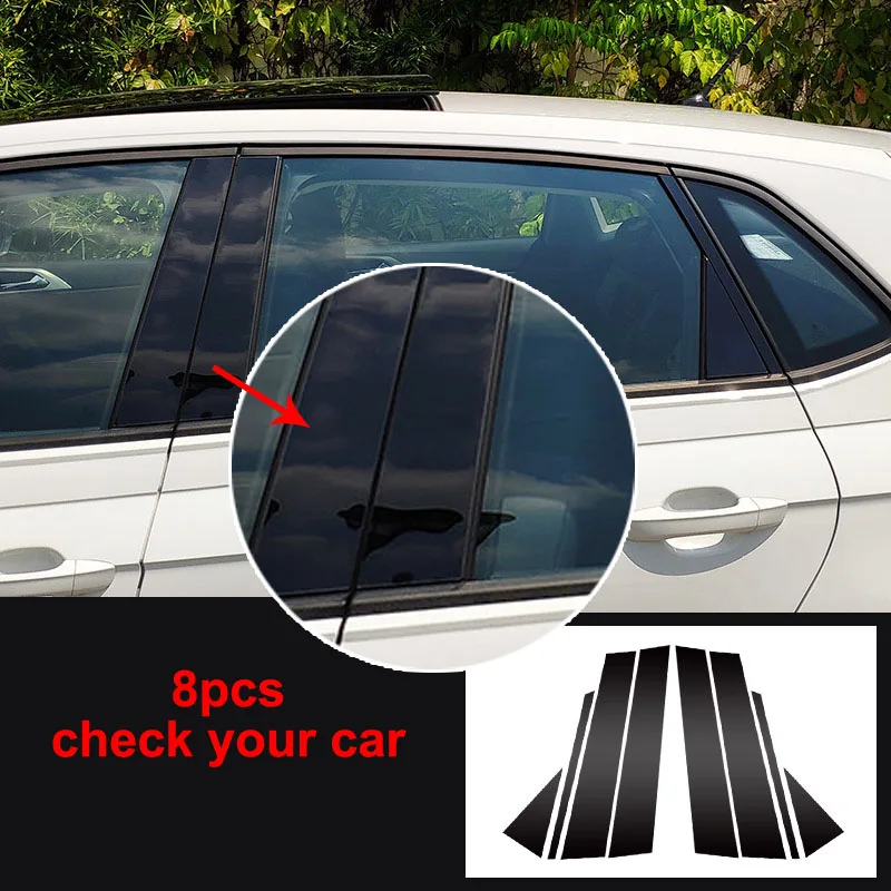 8pcs for POLO PLUS Mid-column trim B-pillar sticker decorate