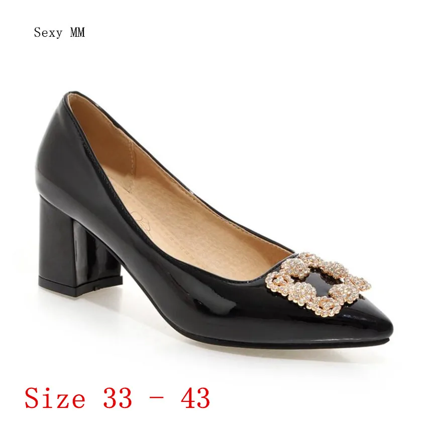 Square High Heels Ladies Heel Shoes Women Stiletto Woman Party Wedding Kitten Small Plus Size 33 - 43 | Обувь